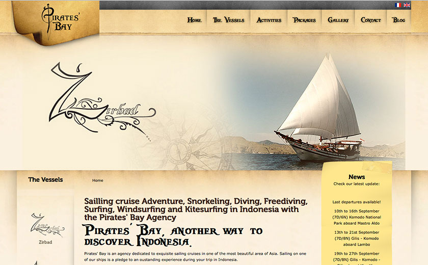 bali web design : Pirate Bay Cruising 