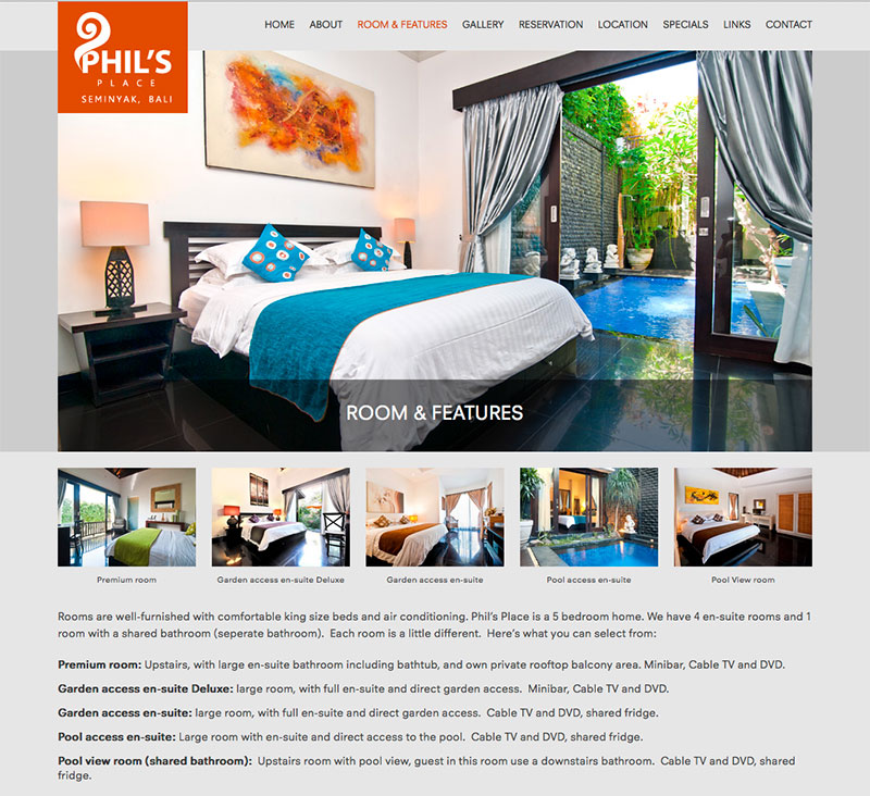 bali web design : Phils Place Bali 